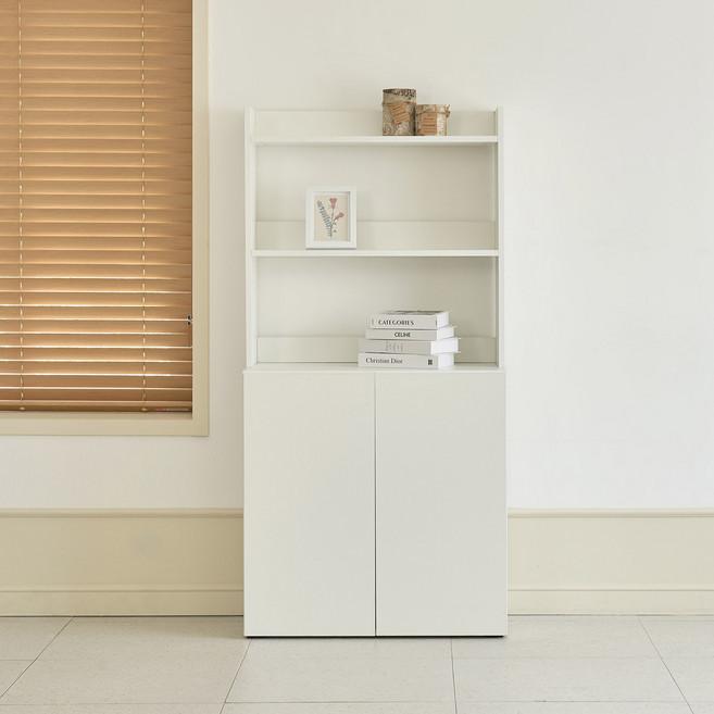 모디카 밀키 수납장 800 + 상부선반장, 화이트