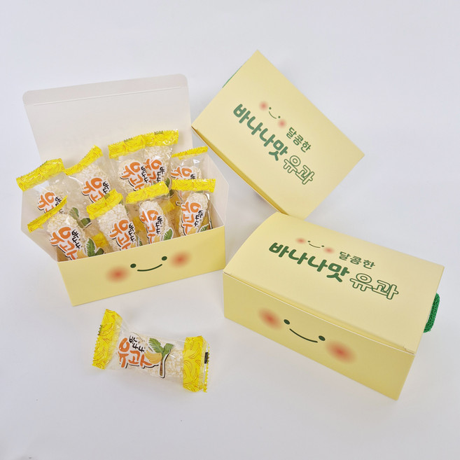 유치원 어린이집 명절 추석 설 간식 단체 선물 구디백 답례품-바나나 유과 2호, 1개, 100g