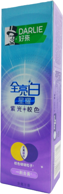 DARLIE 好來 全亮白星耀紫光校色牙膏, 100g, 1個