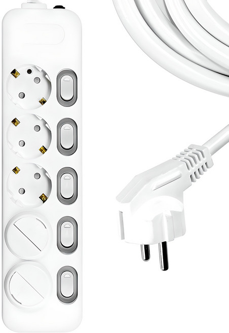 써지오 개별 안전커버 멀티탭 5구 DH-1658-MT + 안전커버 2p, 1.2m, 1세트