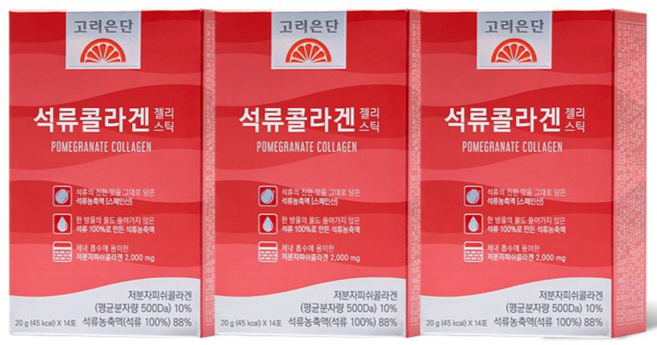 고려은단 석류콜라겐 젤리스틱 저분자피쉬콜라겐, 280g, 3개