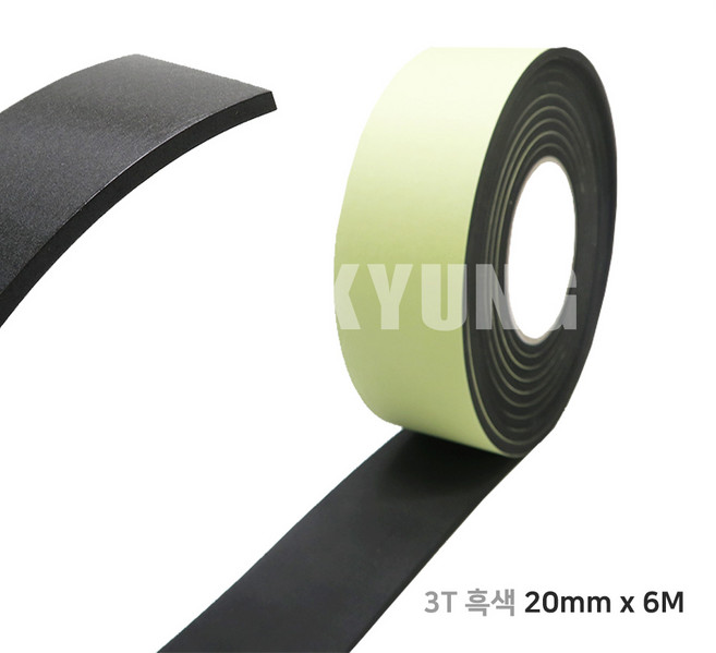 EVA 3T 단면 테이프_흑색_20mm*6M_재단상품, 1개