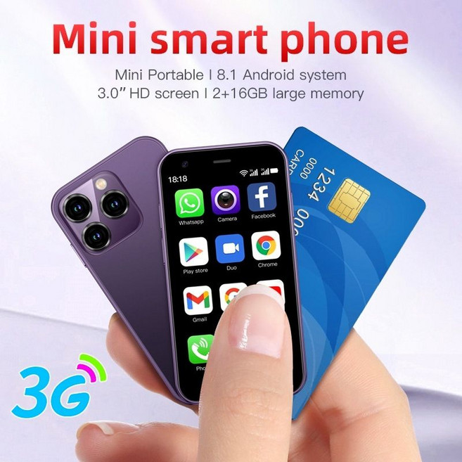 초소형 미니 스마트폰 공기계 핸드폰 SOYES XS15 블랙, 16GB, 1TB × 블랙, 16GB
