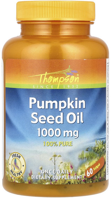 건강챙기세요 Thompson 호박씨 오일 1000mg 소프트젤 60정 (판매가 중단된 상품) 백살까지오래오래, Thompson호박씨오일1000mg소프트젤60정판매가중, 1개