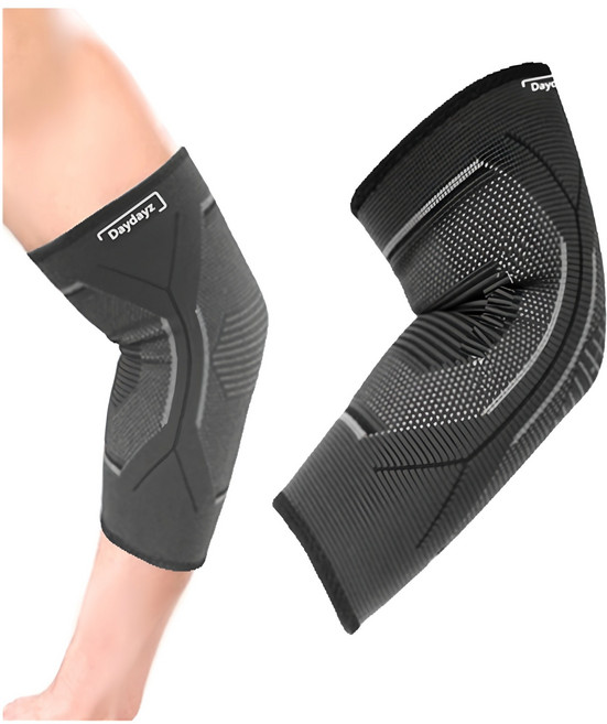셀프케어 데이데이즈 2개 좌우세트 팔꿈치보호대, 1세트, 블랙