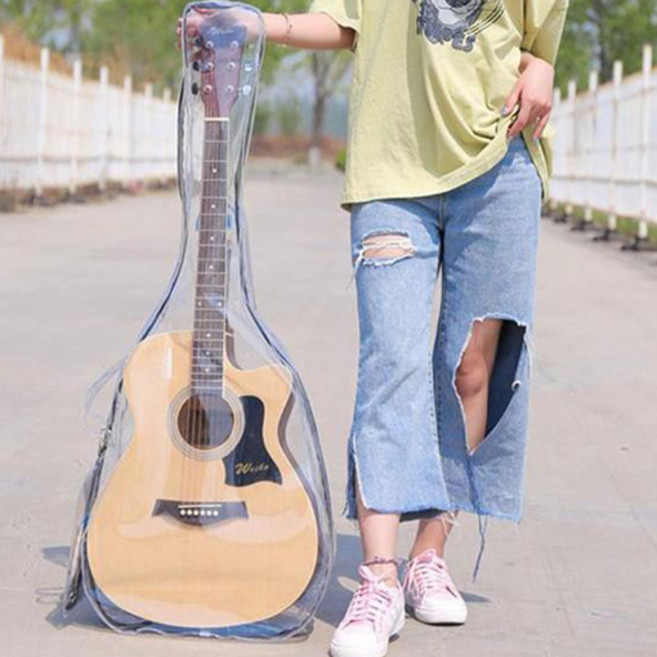드마르네 통기타 어쿠스틱 방수 투명 가방 케이스 범용, 1개