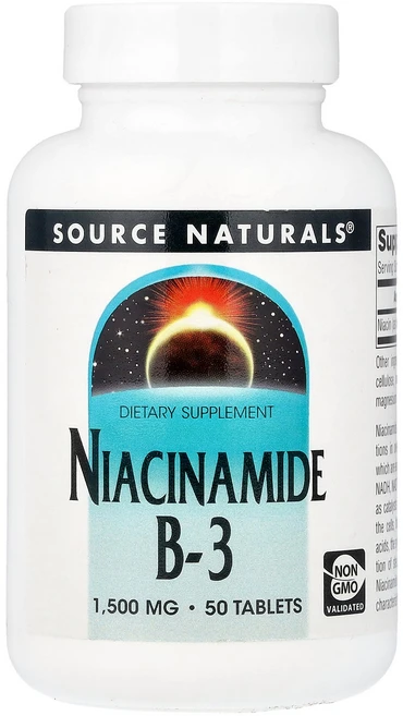 소스내츄럴스 Source Naturals Niacinamide B-3 1 500 mg 50 Tablets, 50정 - 쿠팡
