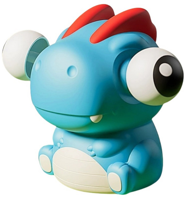 爆眼恐龍捏捏樂 趣味造型軟膠玩具 辦公室療癒擺件, 雙冠龍, 1個