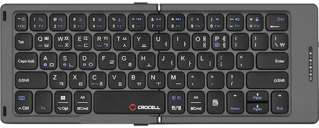 크로셀 C-Flip Grade 블루투스 접이식 키보드 2단 다크그레이, 블루투스 키보드, 제조사축