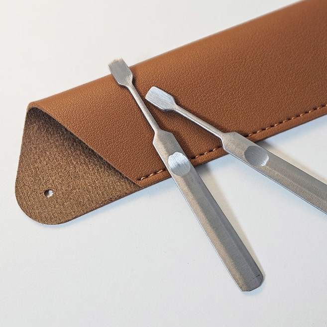 리빙릿 복권 긁개 스크래퍼 가죽 케이스 세트 스피또 즉석복권 긁는 도구, 1세트