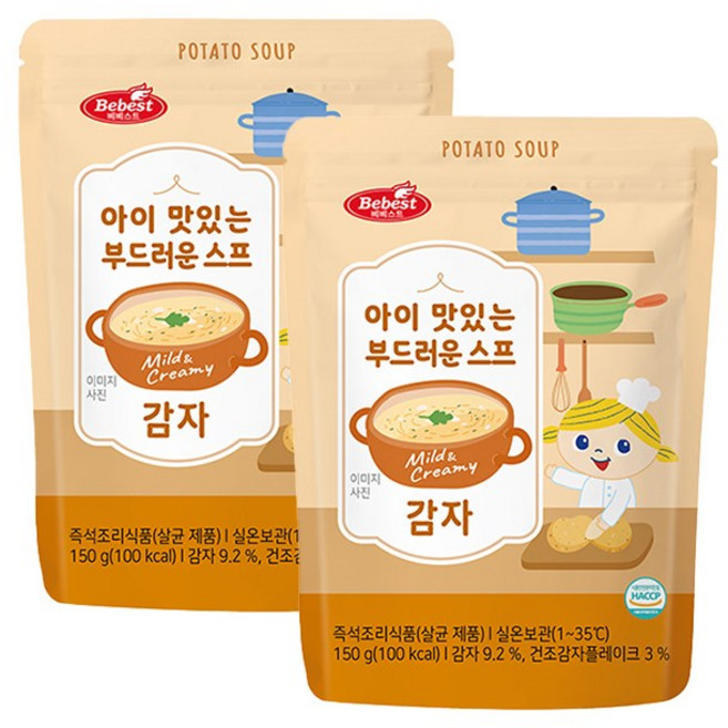 베베스트 아이 맛있는 부드러운 스프, 감자, 150g, 2개