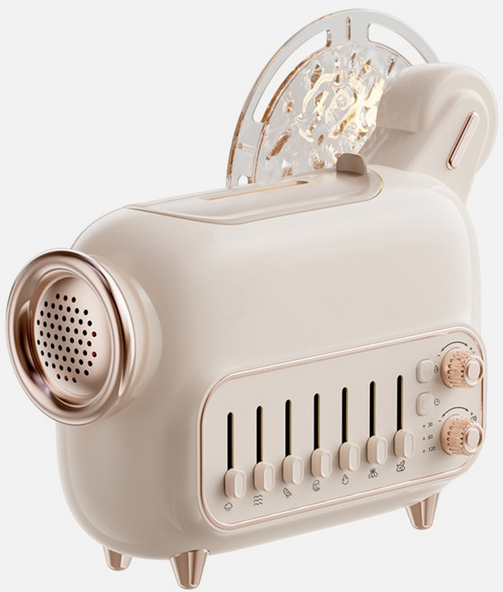 白噪音火焰香薰機 8種情境選擇 精油水氧機 助眠小夜燈, 第二代白噪音投影香薰機【智能手機連線款】