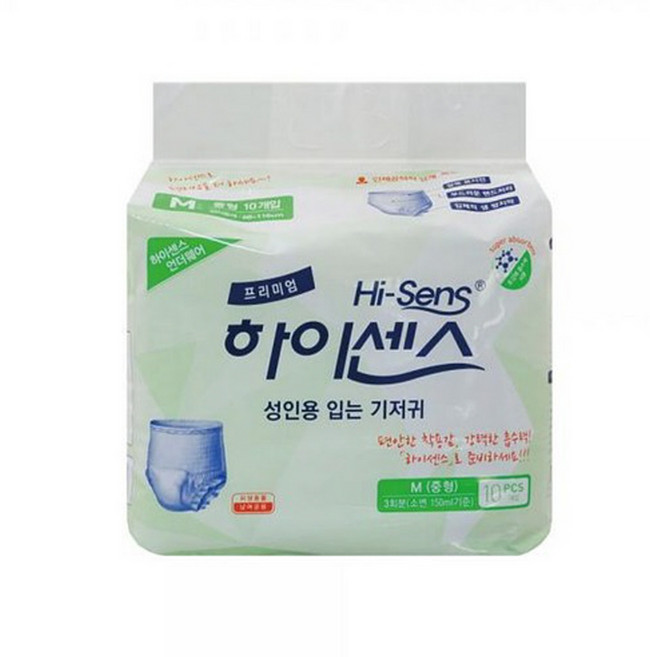 하이센스 팬티형 성인용 기저귀 중형, 1개, 10개입