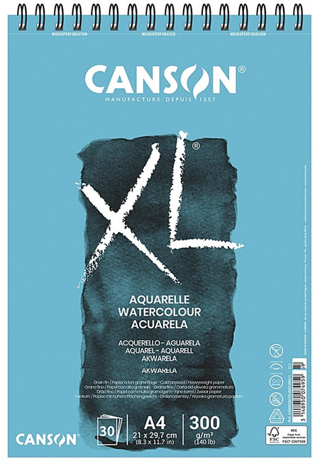 캔손 XL 워터컬러 스케치북 300g A4 30매 수채화스케치북