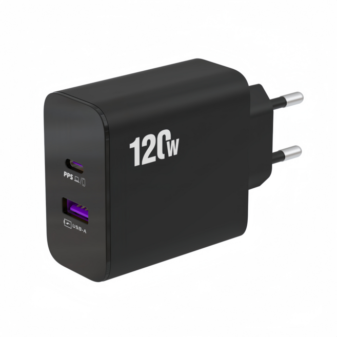 120W 초고속멀티충전기2포트 USB+PD type-c, 1개, 블랙