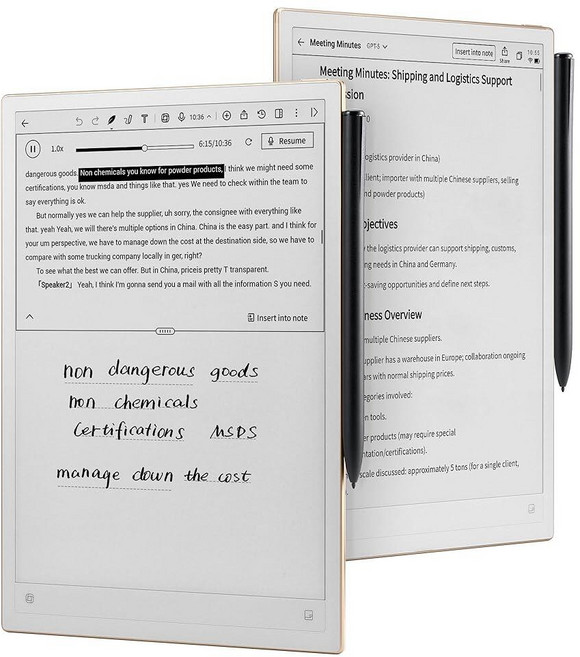 Iflytek AINOTE 2 10.7인치 E-Ink 태블릿 회의용 AI 노트 작성 태블릿 음성-텍스트 기능이 있는 초박형 4.2mm 디지털 노트북 16개 언어 전사, Iflytek AINOTE 2, 10.7인치 E-Ink