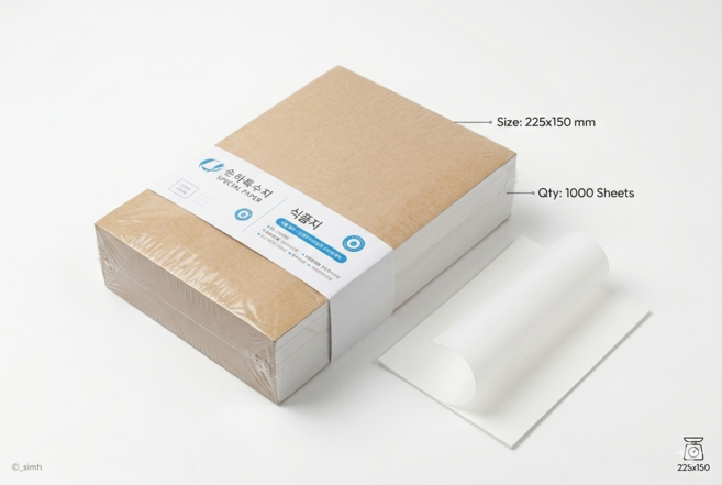 식품용 노루지 기름종이 35g 225 x 150, 2세트, 1000개입