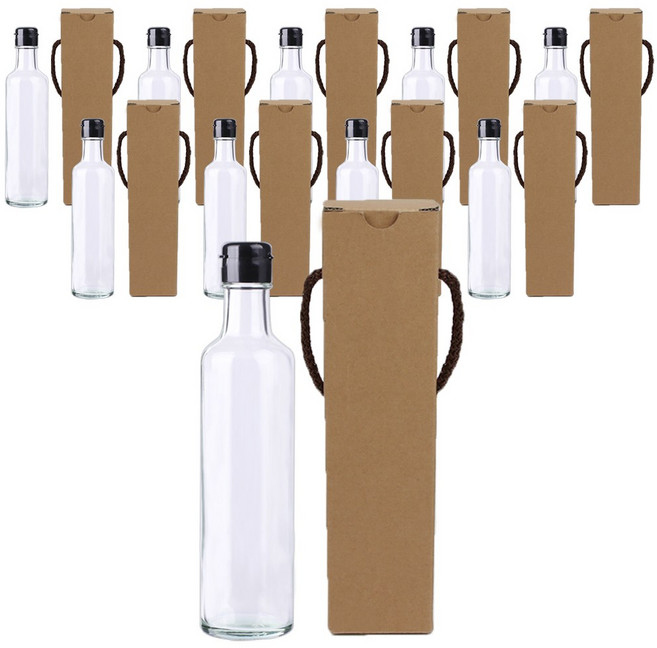 가인글로벌 원형기름병300+원터치캡(소) 블랙+포장박스, 10개, 300ml