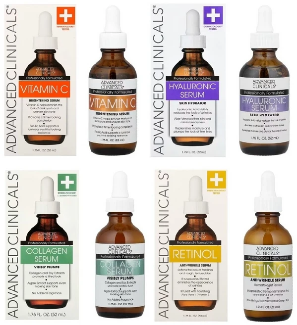 어드밴스드 클리니컬스 비타민C 히알루론산 콜라겐 레티놀 세럼 각각 52ml 총 4개 - 쿠팡