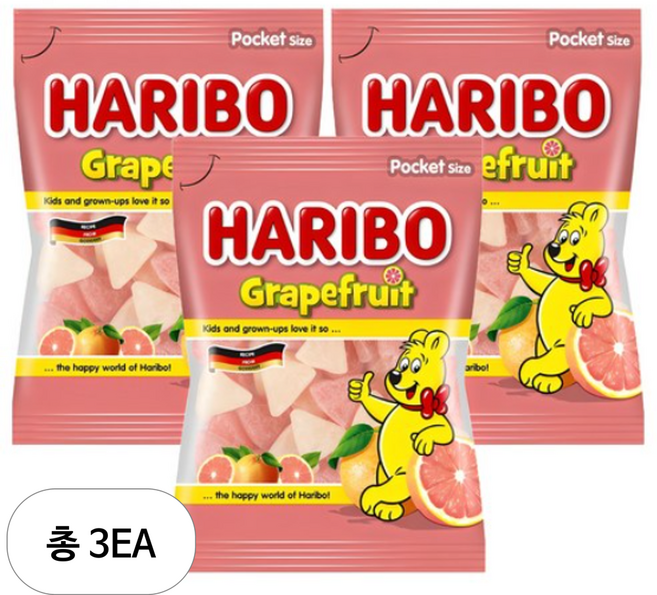 하리보 그레이프프루트 젤리, 100g, 3개