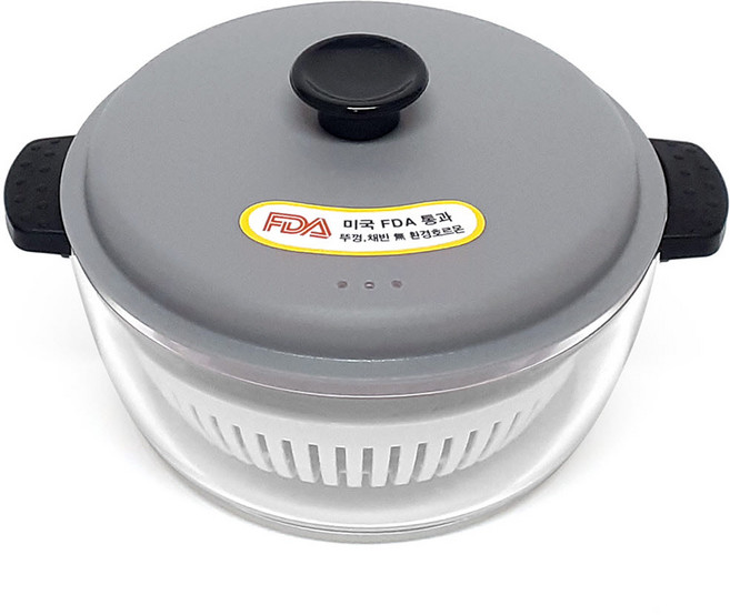 토탈하우스 아트웨어 오븐락 내열유리 렌지&오븐 전용쿡 대 2.3L 전자렌지용 캐서롤 쿡용기 전자렌지용기 1279, 그레이, 1개