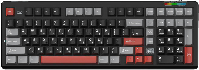 LINGBAO K98 블루투스 무선 기계식 키보드 커스텀 한글 키보드 게이밍 사무용, Tri-mode, Black-5000mAh