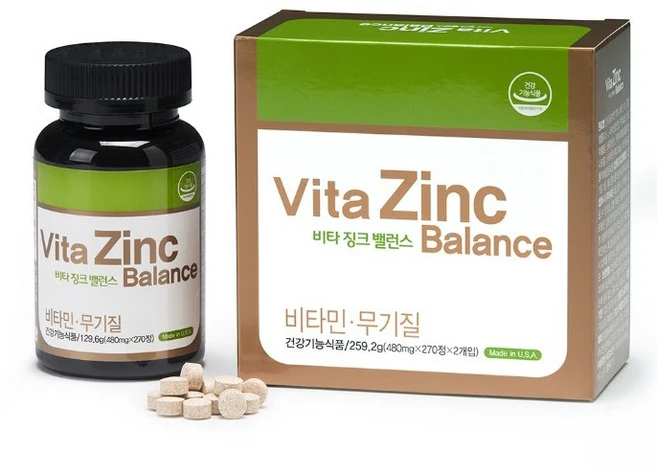 정품) 미아케어 비타징크밸런스 MIAcare 면역기능 영양균형 아연 비타민B 베타클루칸 L-라이신 맥주효모 피로영양제, 1개, 270정 - 쿠팡