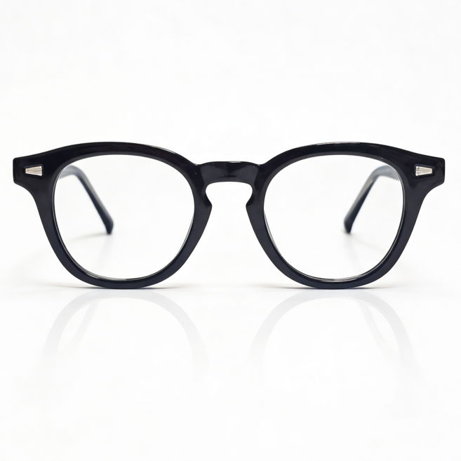 엘모먼트 컴팩트 뿔테안경 47mm 데일리핏 가벼운 26g 세미 보스턴 안경테 블루라이트차단 TR90