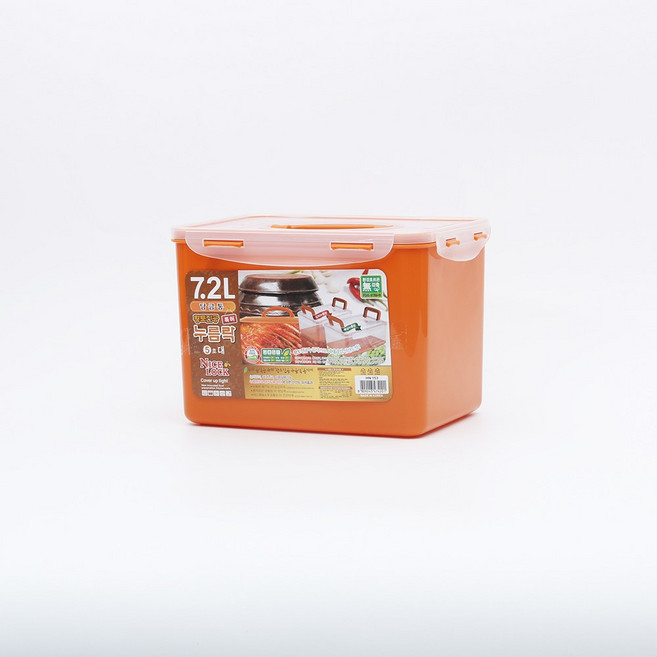 김치누름판 포함한 황토김치통 장아찌통 누름이 김치통 7.2L, 1개