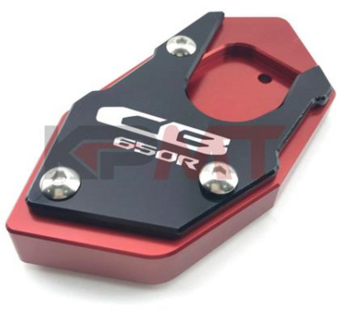 혼다 CB650R CB 2019 오토바이 CNC 알루미늄 킥 스탠드 풋 사이드 확장 패드 서포트 플레이트, 1개