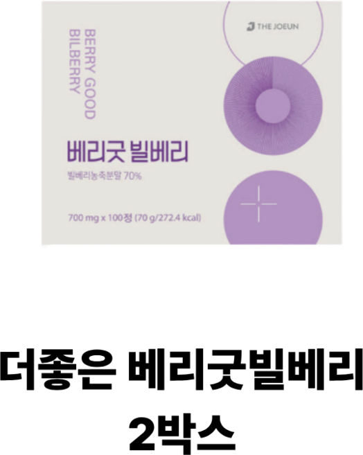 더좋은 베리굿 빌베리 츄어블 700mg, 100정, 2박스