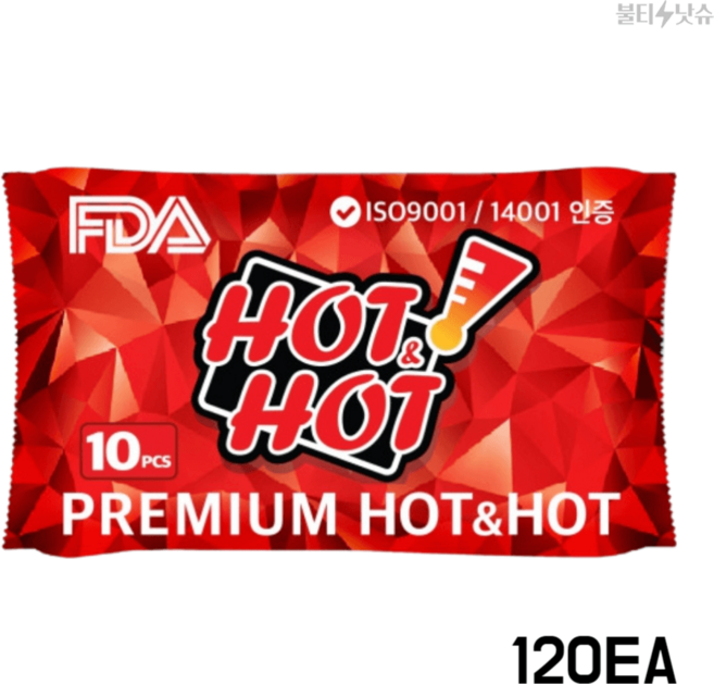 핫앤핫 등교길 출퇴근 국내산 프리미엄 핫팩(RED), 120개