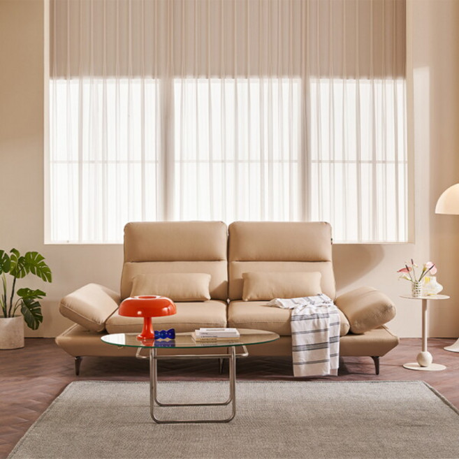 [다우닝] [사은품증정] 클레프 3인 스윙 전체 통가죽 소파, 색상:민트