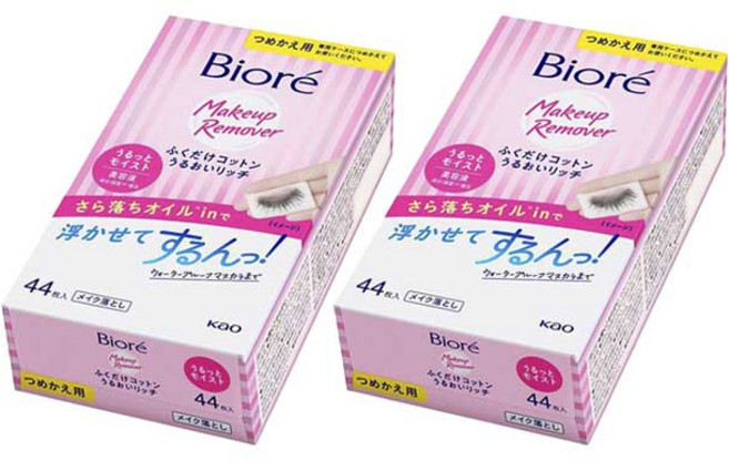 Biore 蜜妮 只需擦拭的保濕濃鬱卸妝棉 補充包, 2個, 44枚入