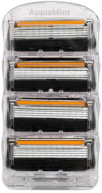 애플민트 5중 면도날 질레트 퓨전 프로글라이드 호환, 4개입, 1세트