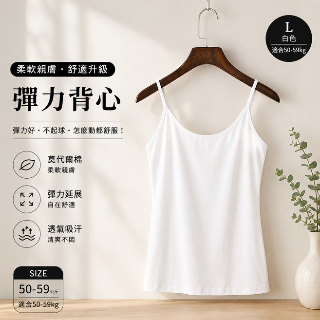 莫代爾棉 彈力背心 蕾絲款 柔軟親膚 透氣吸汗