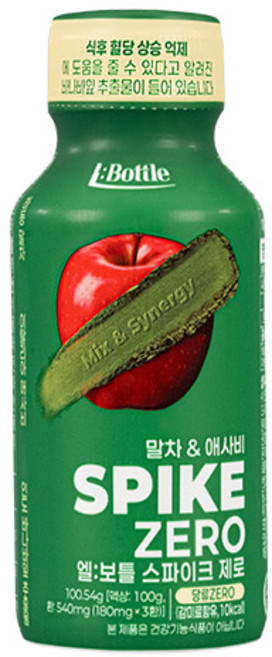 엘보틀 스파이크 제로 말차&애사비, 1개, 100.54g