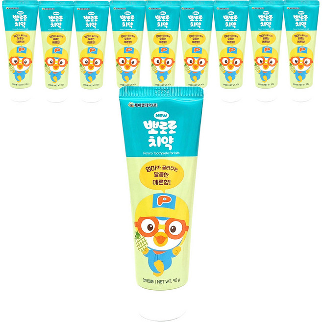 뽀로로 유아 치약 멜론향, 90g, 10개