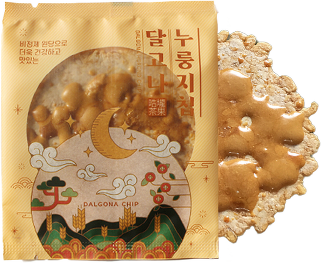 풍심당 호롱칩 달고나 누룽지칩 쌀과자 개별포장 인기과자 회사 간식, 120g, 1개