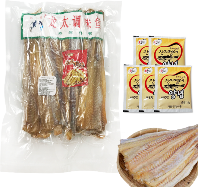 홍홍 중국식품 용태짝태 냉동짝태 + 짝태스프 5개 증정, 1개, 500g