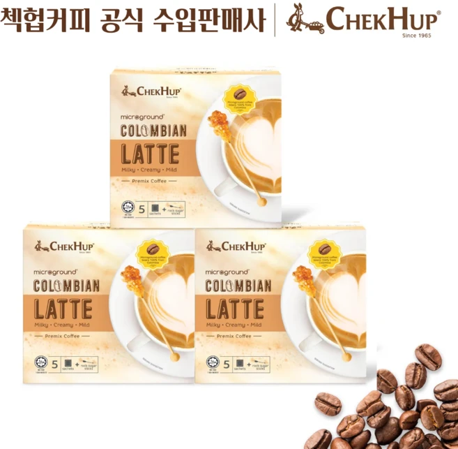 첵헙 락슈거 스틱 콜롬비안 라떼(COLOMBIAN LATTE), 23g, 1박스, 5개입 - 쿠팡