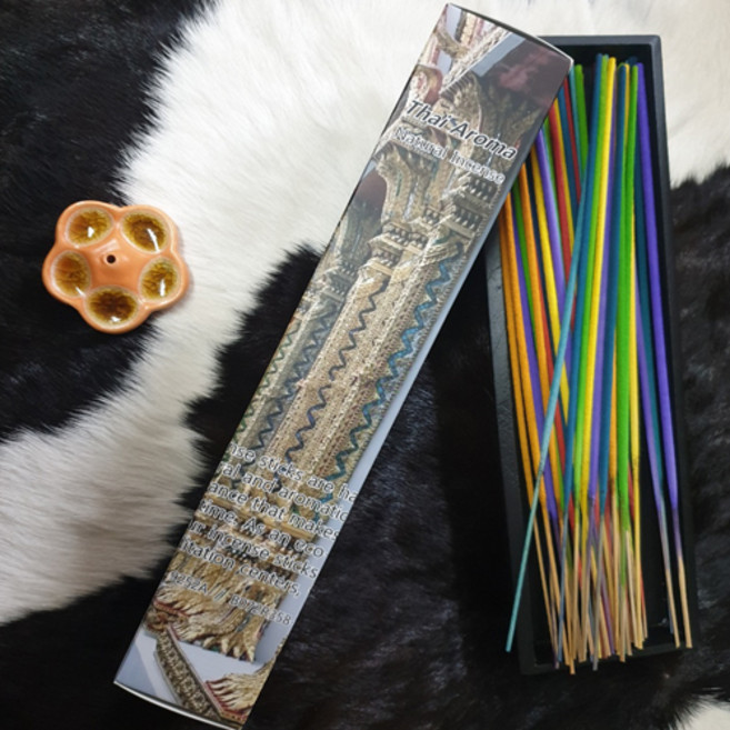 타이아로마 28cm가장 긴 인센스 스틱향 cs2228선물세트(20개씩5종+향받침1) 천연 아로마향초