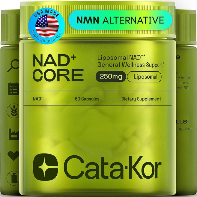 카타-코르 NMN 보충제 대체 u2013 리포솜 NAD+ 타사 테스트 NAD CORE 30일 공급 60 캡슐, 60 Count (Pack of 1), 1개