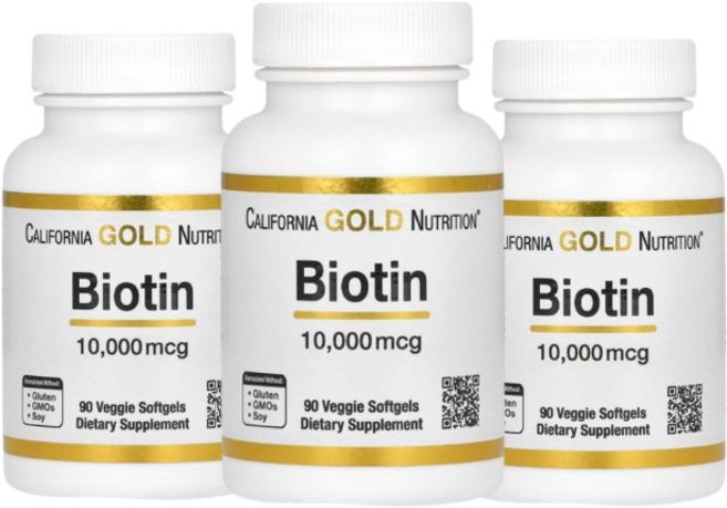 캘리포니아골드뉴트리션 캘리포니아 골드 뉴트리션(CGN) 비오틴 10000mcg 90정, 3개