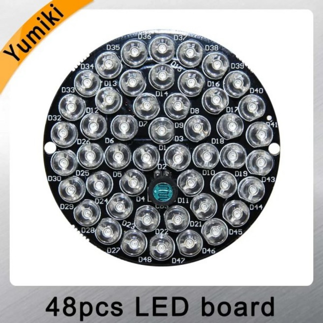 Yumiki 48pcs-LED 850nm 조명기 IR 적외선 보드 야간 투시경 라이트 램프 50 CCTV 카메라 하우징