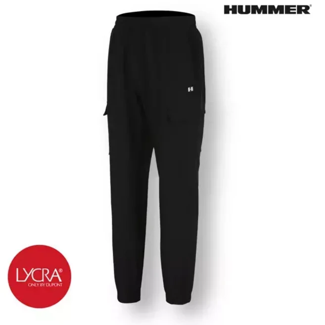 험머 남성 H3 스포츠 라이크라 링클프리 아웃포켓 셋업 조거팬츠 블랙