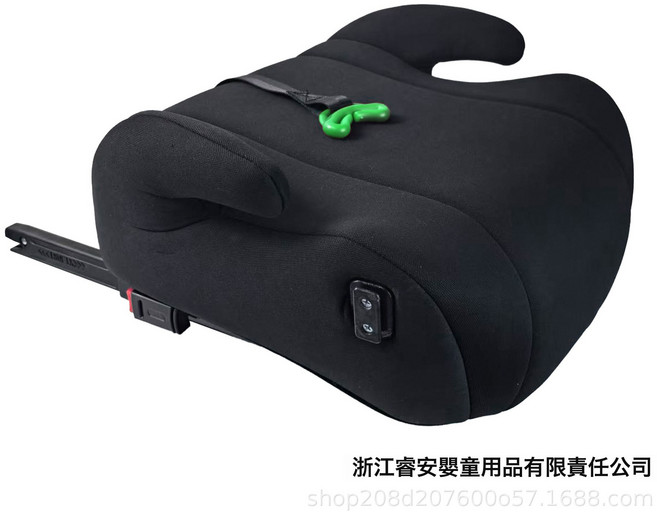 ISOFIX接口6~12歲便攜增高墊兒童汽車安全座椅可拆洗適配125-150c, 1個, 黑色+isofix:37.5*36*20cm