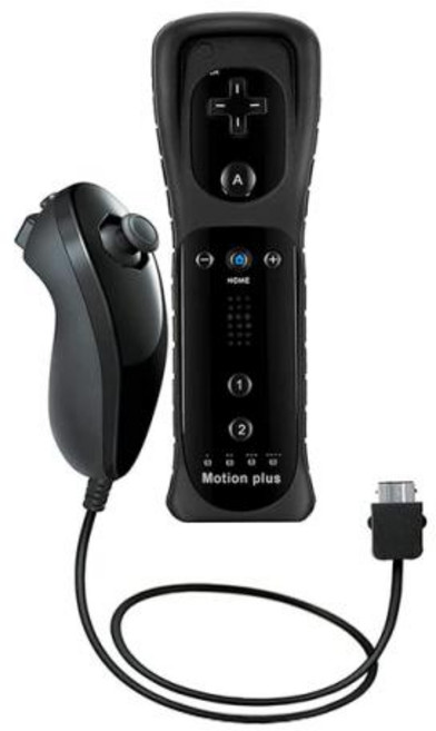 Wii Nunchuck 컨트롤러 세트 모션 플러스 리모컨 닌텐도 게임 제어용 패드 1 쌍, 한개옵션1, 17 Black, 17)Black