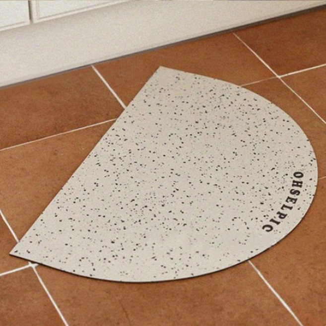 반원형 빨아쓰는 규조토 미끄럼 방지 속건성 발매트 규조토 욕실 발매트, 흰색