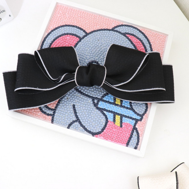 꿈나무 쥬얼리 핸드메이드 배색라인 리본 자동핀 2컬러